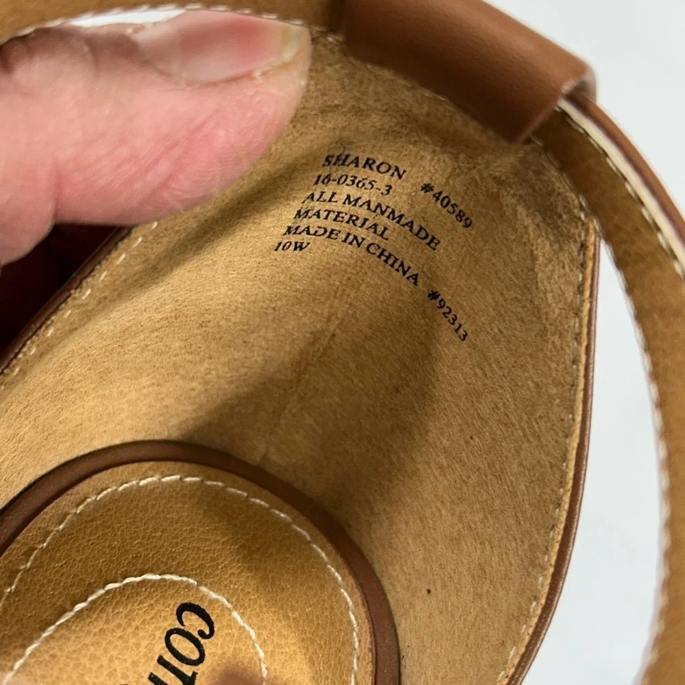 Brown and Cream Women's Sandals